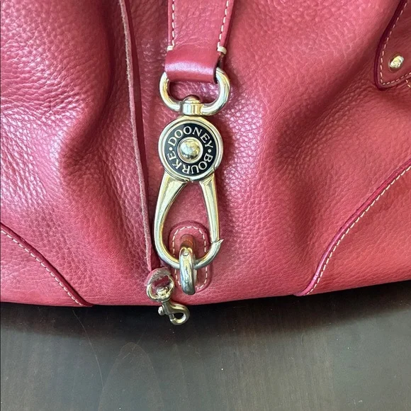 Dooney & Bourke Raspberry Pebbled Leather Shoulder Bag with Gold Hardware - Picture 2 of 9